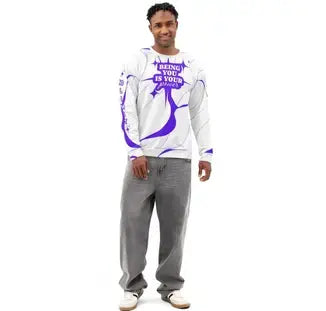 Plus Size Cotton All Over Print Sweatshirt 2XS–6XL | Soft Fit