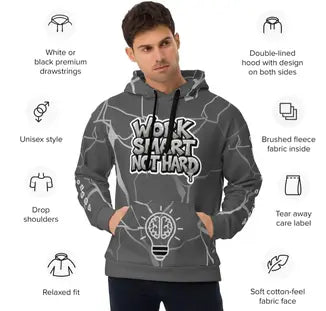 Plus Size All-Over Print Hoodie Recycled Polyester Unisex