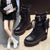 Women’s Platform Martin Boots | Padded Mid-Calf Height Boost